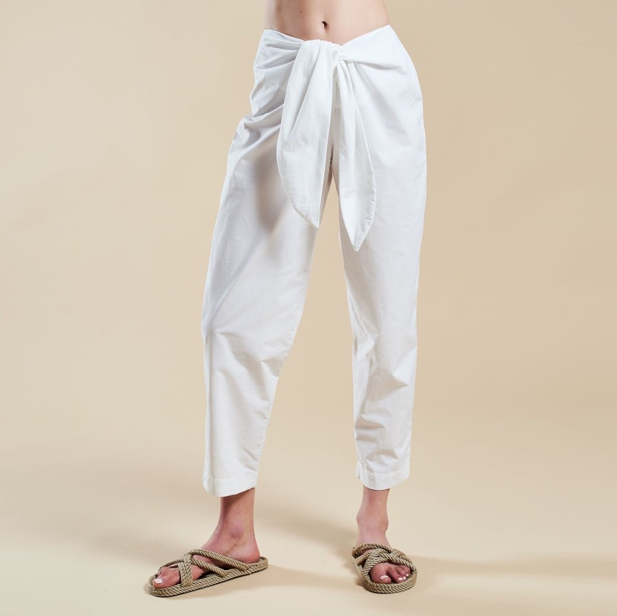 Frau MYMARINI Shorts & Hosen | Summer Pareo Pants Classic White Classic-White